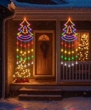 Ghirlanda luminoasa colorata tip BRAD lungime 160 cm cu 60LED alimentare la priza multicolor